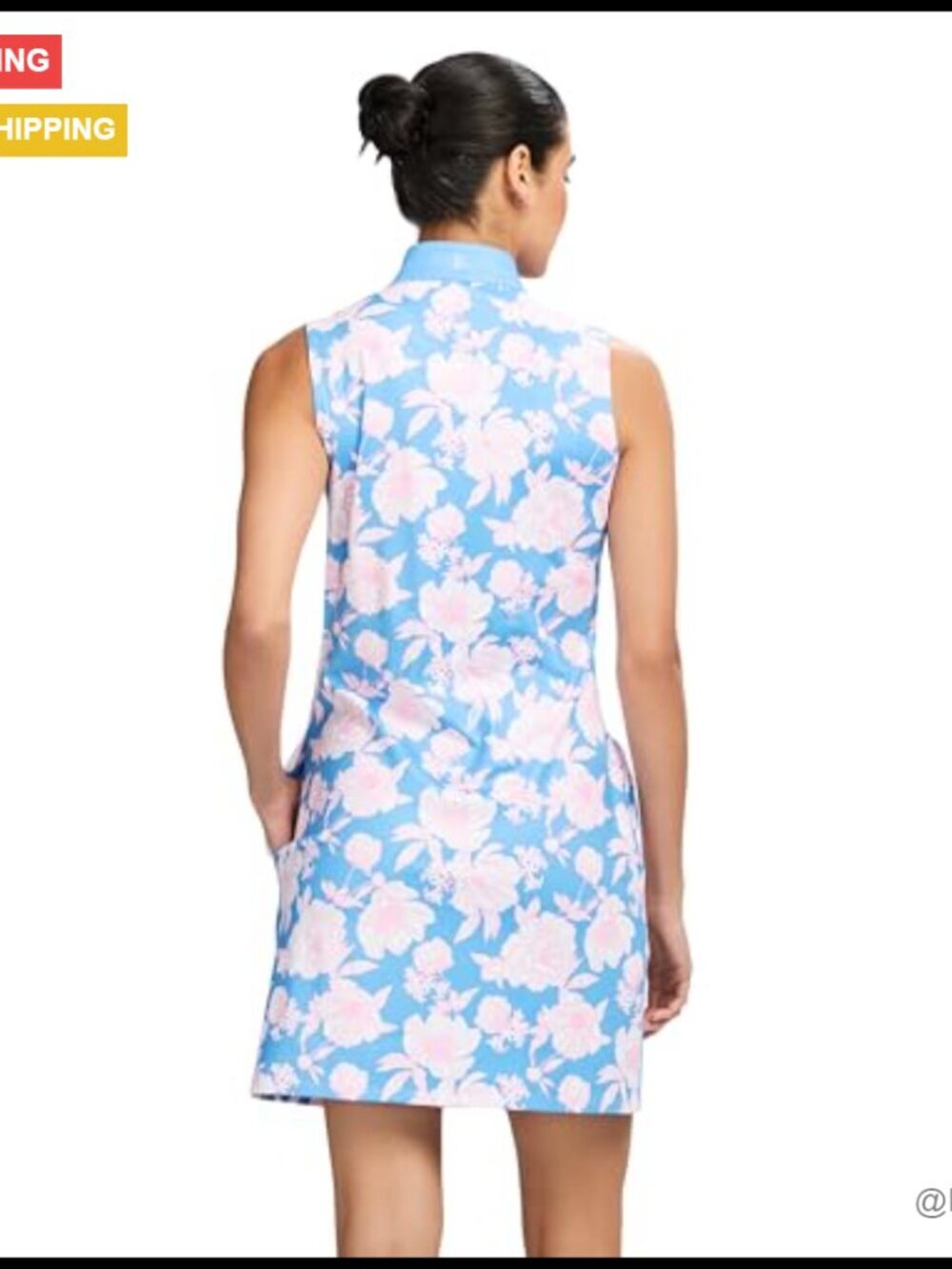Quarter Zip Sleeveless Athletic Dress, Polyester Spandex Blend, Tennis Golf - Picture 2 of 7